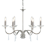 Люстра цвета никель с прозрачными стеклянными подвесками в форме капель Elstead Lighting варинант исполнения - 1 | Loft Concept в Брянске