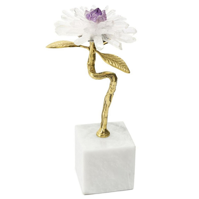 Статуэтка Flower Lixus Прозрачный Золотой Белый Фиолетовый Статуэтка Flower Lixus Прозрачный Золотой Белый Фиолетовый в Брянске | Loft Concept