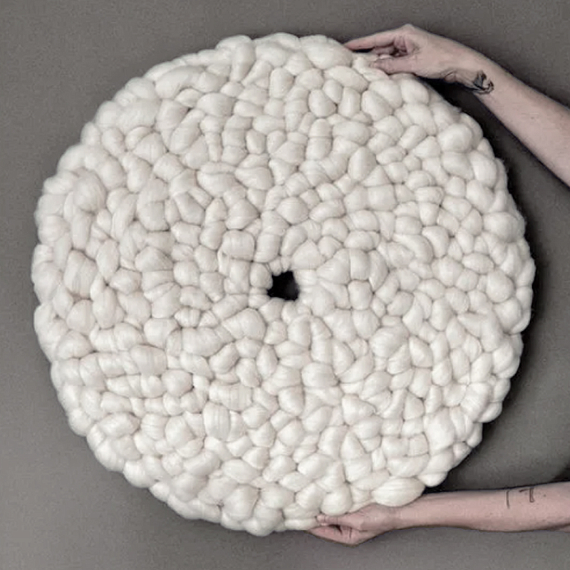 Панно на стену из шерсти мериноса Белый Круг  Бежевый в Брянске | Loft Concept 