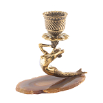 Подсвечник из натурального камня агат светло-коричневый Stone Candlestick варинант исполнения - 2 | Loft Concept в Брянске