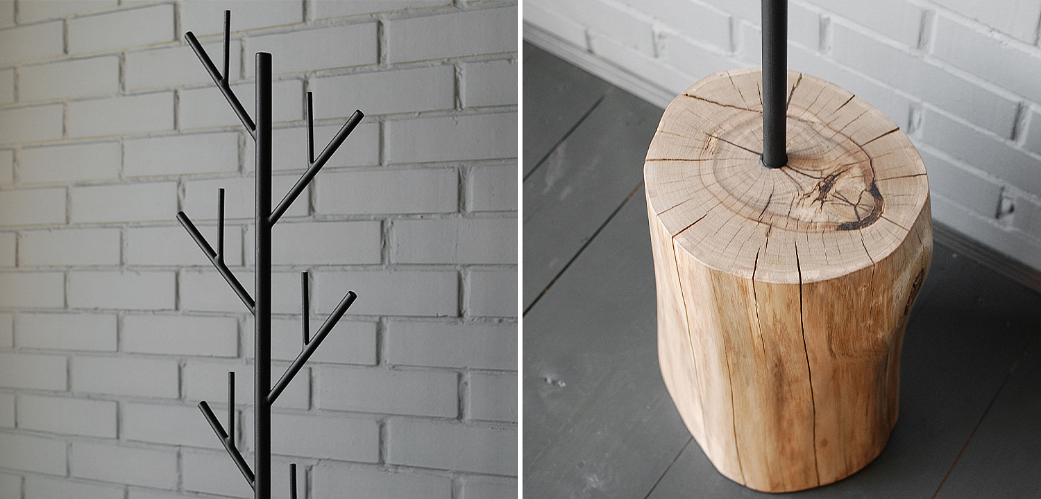 Вешалка Metal Branches and Stump Floor Hanger Black Вешалка Metal Branches and Stump Floor Hanger Black - Loft-Concept в Брянске