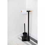 Держатель для туалетной бумаги с подвесным ершиком Black Bathroom Accessory варинант исполнения - 5 | Loft Concept в Брянске