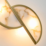 Бра с двумя полукруглыми плафонами из искусственного алебастра в бронзовой оправе Marbella варинант исполнения - 4 | Loft Concept в Брянске