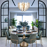 Люстра с многослойным эффектом из овальных элементов из непрозрачного стекла Conformation варинант исполнения - 3 | Loft Concept в Брянске