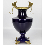 Ваза темно-синего цвета из фарфора с бронзовыми стрекозами Eden Garden porcelain and bronze варинант исполнения - 2 | Loft Concept в Брянске
