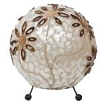Настольная лампа из перламутра на металлическом каркасе Indonesian Ball варинант исполнения - 3 | Loft Concept в Брянске