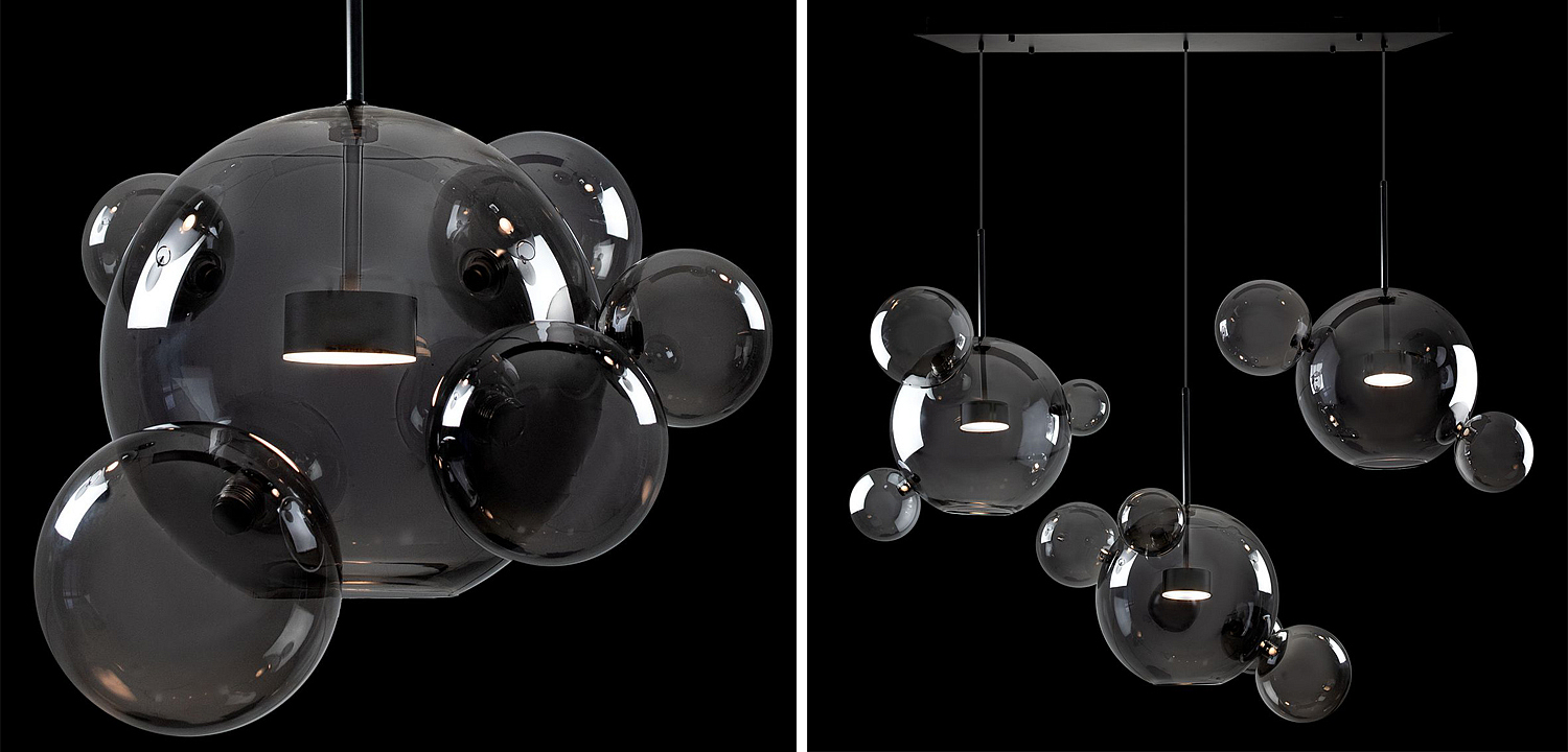 Люстра Giopato & Coombes Linear Chandelier Bubble smoky Люстра Giopato & Coombes Linear Chandelier Bubble smoky - Loft-Concept в Брянске