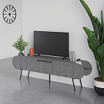 ТВ-тумба серая с 2-мя откидными дверцами и 2-мя открытыми полками CAPSULE TV STAND RETRO GREY варинант исполнения - 3 | Loft Concept в Брянске