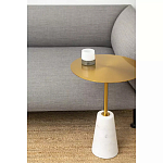 Кофейный столик с круглой столешницей на белом мраморном основании Original Foundation варинант исполнения - 1 | Loft Concept в Брянске