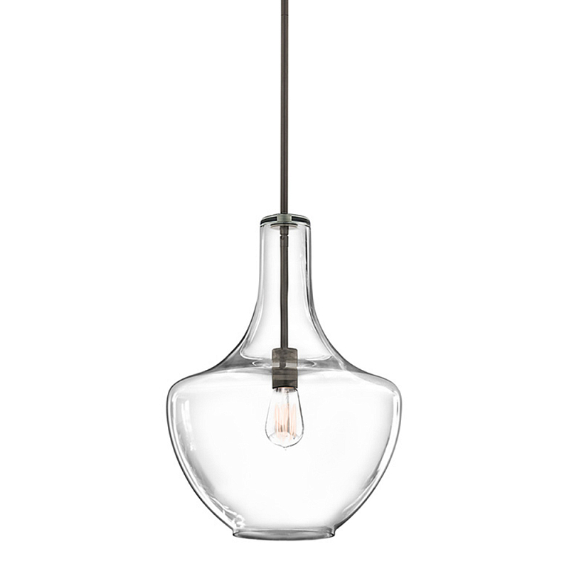 Подвесной светильник прозрачный стеклянный органической формы Kichler Бронза Прозрачное Стекло в Брянске | Loft Concept 