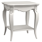 Стол журнальный белый из массива бука с полкой в стиле прованс White Provence варинант исполнения - 2 | Loft Concept в Брянске