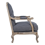 Кресло с пуфом с мягкой обивкой из льна Edward Armchair grey варинант исполнения - 2 | Loft Concept в Брянске