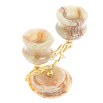 Подсвечник двухрожковый из натурального камня оникс Stone Candlestick варинант исполнения - 3 | Loft Concept в Брянске