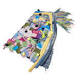 Ковер разноцветный из джинсовой одежды и армейских палаток Upcycling варинант исполнения - 1 | Loft Concept в Брянске