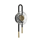 Бра черного цвета с круглым прозрачным стеклянным плафоном Virelia  варинант исполнения - 1 | Loft Concept в Брянске