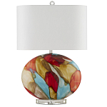 Настольная лампа разноцветная с овальным тканевым абажуром Abstraction варинант исполнения - 4 | Loft Concept в Брянске