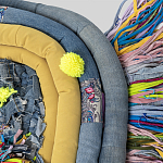 Ковер разноцветный из джинсовой одежды и армейских палаток Upcycling варинант исполнения - 4 | Loft Concept в Брянске