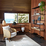 Металлический стеллаж с деревянными полками и ящиками Menzie Metal Wood Rack варинант исполнения - 5 | Loft Concept в Брянске