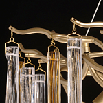 Люстра подвесная золотого цвета с разветвленными ветвями и прозрачными стеклянными подвесками Droplet Chandelier варинант исполнения - 10 | Loft Concept в Брянске