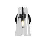 Бра конусообразной формы из прозрачного акрила и черной стали Glass Cylinder Black варинант исполнения - 2 | Loft Concept в Брянске