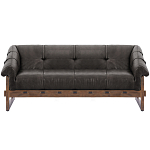 Трехместный диван Duncan винтажная черная кожа варинант исполнения - 1 | Loft Concept в Брянске