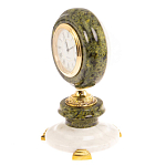 Часы настольные бронзовые из натуральных камней Мрамор и Змеевик Stone Clock варинант исполнения - 11 | Loft Concept в Брянске