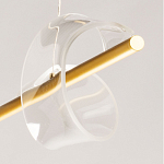 Люстра линейная золотистого цвета с двумя прозрачными волнистыми элементами Wave Line варинант исполнения - 11 | Loft Concept в Брянске