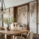 Обои с вышивкой ручной работы Deco Wisteria ﻿Midas colourway on Liso Pearl wool sateen варинант исполнения - 2 | Loft Concept в Брянске