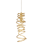 Подвесной светильник светодиодный из металла со спиральным декоративным элементом золотой Metal Spiral варинант исполнения - 1 | Loft Concept в Брянске