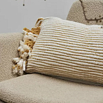 Чехол на подушку горчичного цвета с бахромой и объемным узором Ethnic mix варинант исполнения - 5 | Loft Concept в Брянске