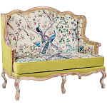 Диван из натурального бука бежевый с изображением птиц и цветов Beige Green Chinoiserie Garden Sofa варинант исполнения - 9 | Loft Concept в Брянске