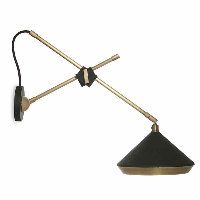 Бра Bert Frank SHEAR SHEAR WALL LIGHT Черный Черный Золотой в Брянске | Loft Concept 