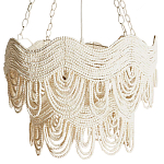 Двухъярусная круглая люстра волнистой формы украшенная белыми бусами Azure Beads Chandelier варинант исполнения - 3 | Loft Concept в Брянске