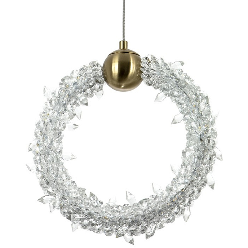 Подвесной светильник кольцо украшенный кристаллами из хрусталя Gilbertine Crystals Ring Hanging Lamp Прозрачный Латунь Подвесной светильник кольцо украшенный кристаллами из хрусталя Gilbertine Crystals Ring Hanging Lamp Прозрачный Латунь в Брянске | Loft Concept