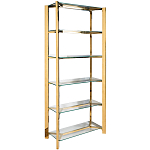 Стеллаж золото с прозрачными стеклянными полками Safekeeping варинант исполнения - 1 | Loft Concept в Брянске