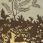 Обои ручная роспись в стиле Арт-деко Rateau Colourway SC-243 on Deep Rich Gold gilded paper варинант исполнения - 2 | Loft Concept в Брянске