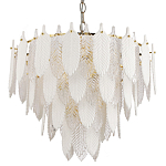 Люстра с декором из рельефного стекла в виде перьев Abelia Feather Chandelier 12 варинант исполнения - 1 | Loft Concept в Брянске