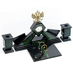 Настольный письменный набор из нефрита Герб России Dignity варинант исполнения - 2 | Loft Concept в Брянске