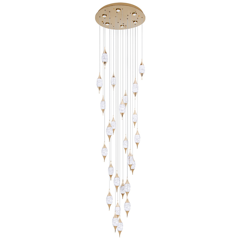 Большая каскадная люстра с хрустальными подвесками Esme Drops Crystal Brass Cascade Chandelier 25 Прозрачный Золотой Большая каскадная люстра с хрустальными подвесками Esme Drops Crystal Brass Cascade Chandelier 25 Прозрачный Золотой в Брянске | Loft Concept