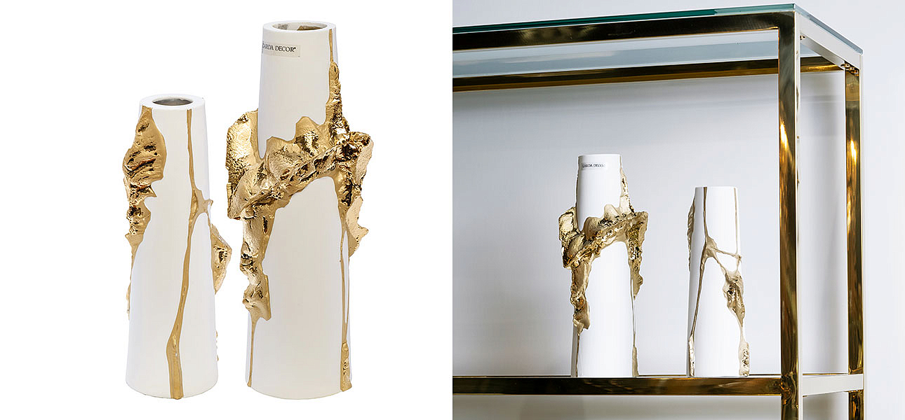 Ваза Rhea white with gold 24 Ваза Rhea white with gold 24 - Loft-Concept в Брянске