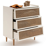 Комод с 3-мя ящиками из ротанга Blais Cream Wicker Furniture варинант исполнения - 4 | Loft Concept в Брянске