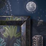 Обои ручная роспись Phuljhari Original colourway on Empire Blue dyed silk варинант исполнения - 2 | Loft Concept в Брянске