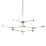 Люстра с геометрической конструкцией из вытянутых цилиндрических плафонов Hex Scaffold  варинант исполнения - 1 | Loft Concept в Брянске