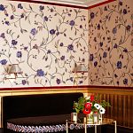 Обои с вышивкой ручной работы Flora Catherine colourway on Liso Pearl wool sateen варинант исполнения - 1 | Loft Concept в Брянске