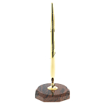 Ручка шариковая металлическая на восьмиугольной подставке из натурального камня Обсидиан Metal Stone Pens варинант исполнения - 1 | Loft Concept в Брянске