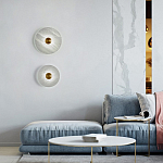 Бра в форме диска из натурального камня с декоративным центральным элеменом Cryptocrystalline Stone варинант исполнения - 1 | Loft Concept в Брянске