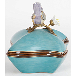 Фарфоровая шкатулка с птицей Eden Garden Blue варинант исполнения - 4 | Loft Concept в Брянске