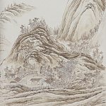 Обои ручная роспись A Thousand Li of Rivers and Mountains Special Colourway on Bleached White dyed silk 2 варинант исполнения - 2 | Loft Concept в Брянске