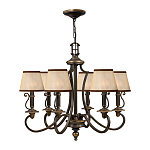 Люстра бронзового цвета с бежевыми абажурами из органзы в классическом стиле Hinkley варинант исполнения - 8 | Loft Concept в Брянске