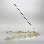 Подставка под благовония из эпоксидной смолы с цветами прямоугольная белая Epoxy Flowers Incense Stand White варинант исполнения - 3 | Loft Concept в Брянске